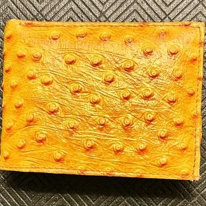 Mens Ostrich Leather Bifold Wallet